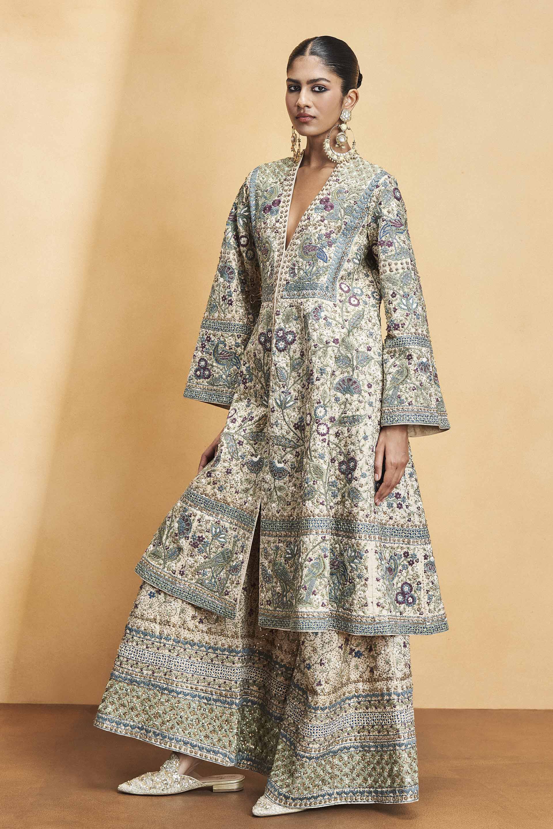 Flora and Fauna Zari Kurta Set - Gold, Gold, image 5