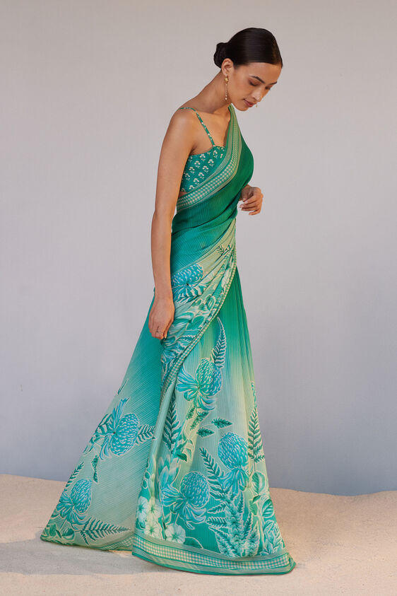 Aisling Saree Set - Green, Green, image 2