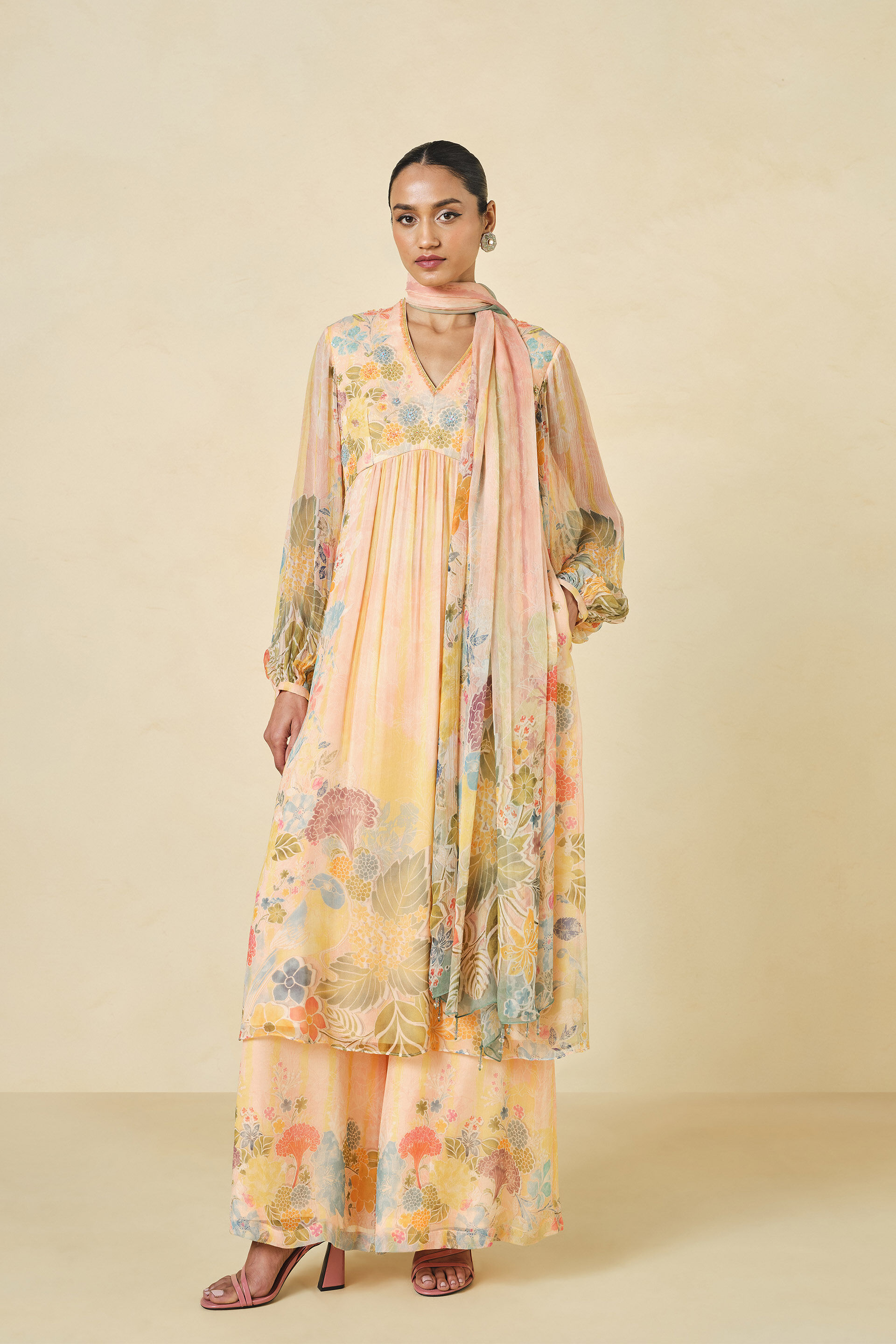 Morcan Printed Suit Set - Blush
