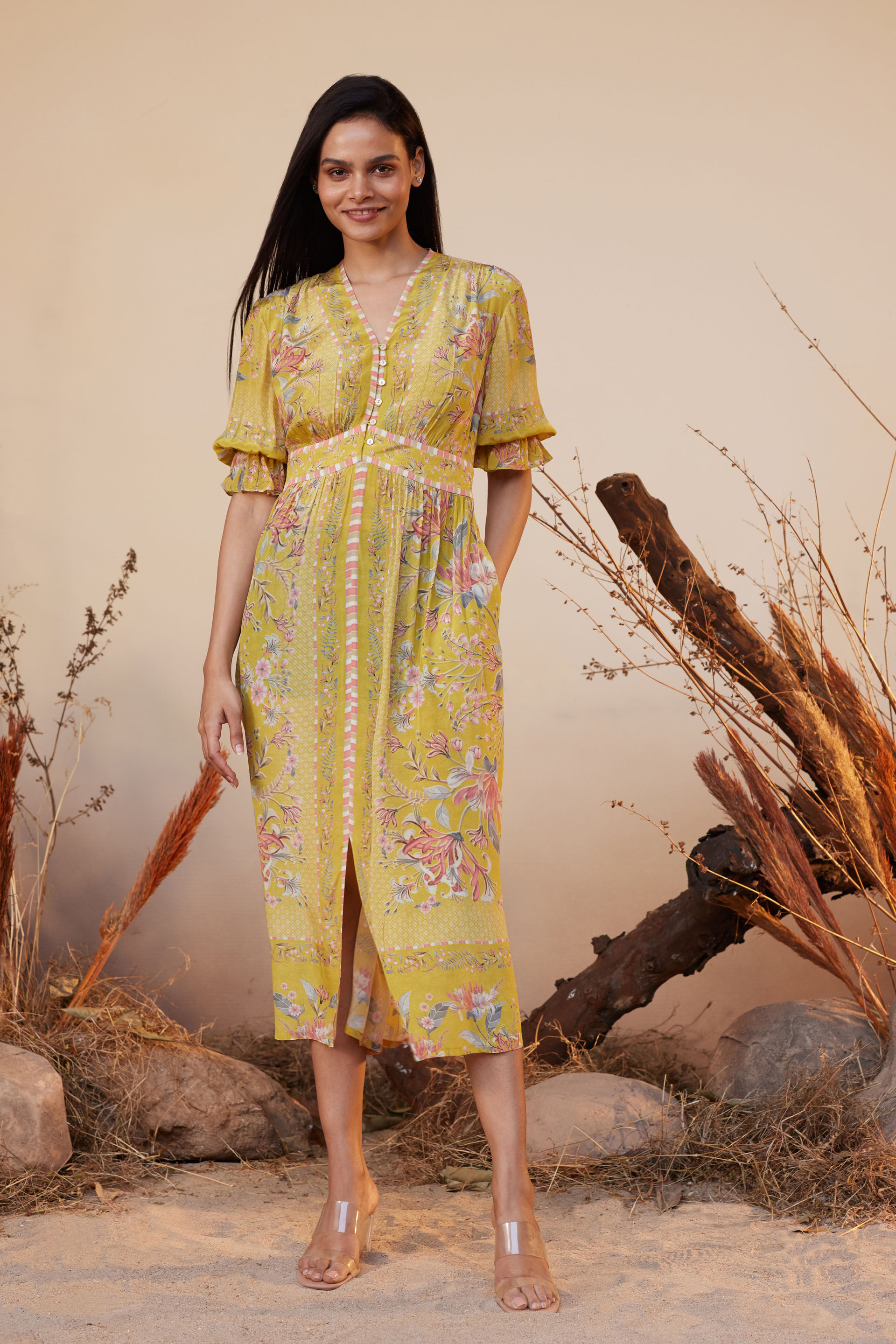 Elegant Embroidered Maxi Dress In Yellow Color Online 2021 – Nameera by  Farooq
