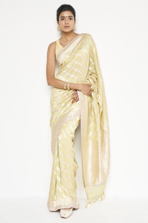 Indali Saree - Lime, , image 1