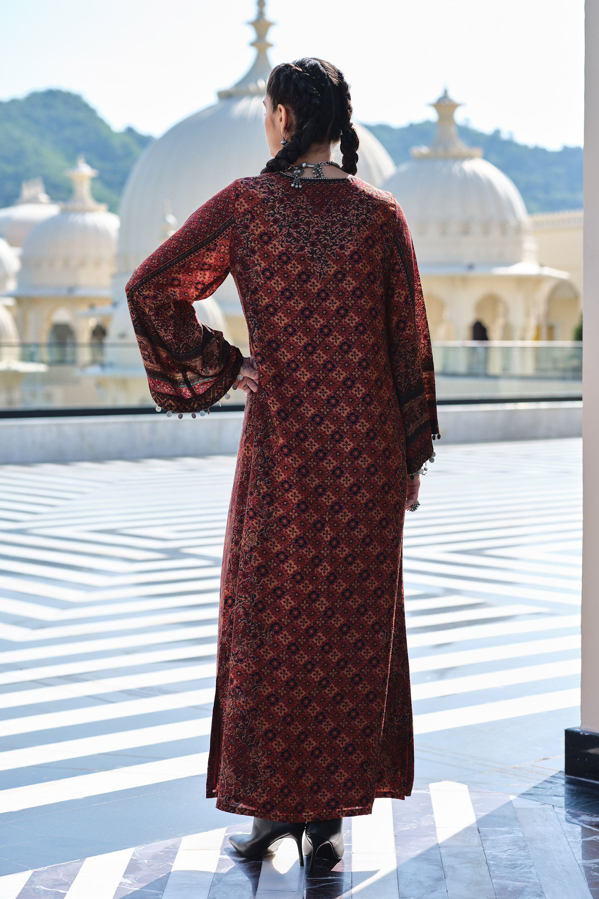 Author Red Sequinned Kaftan