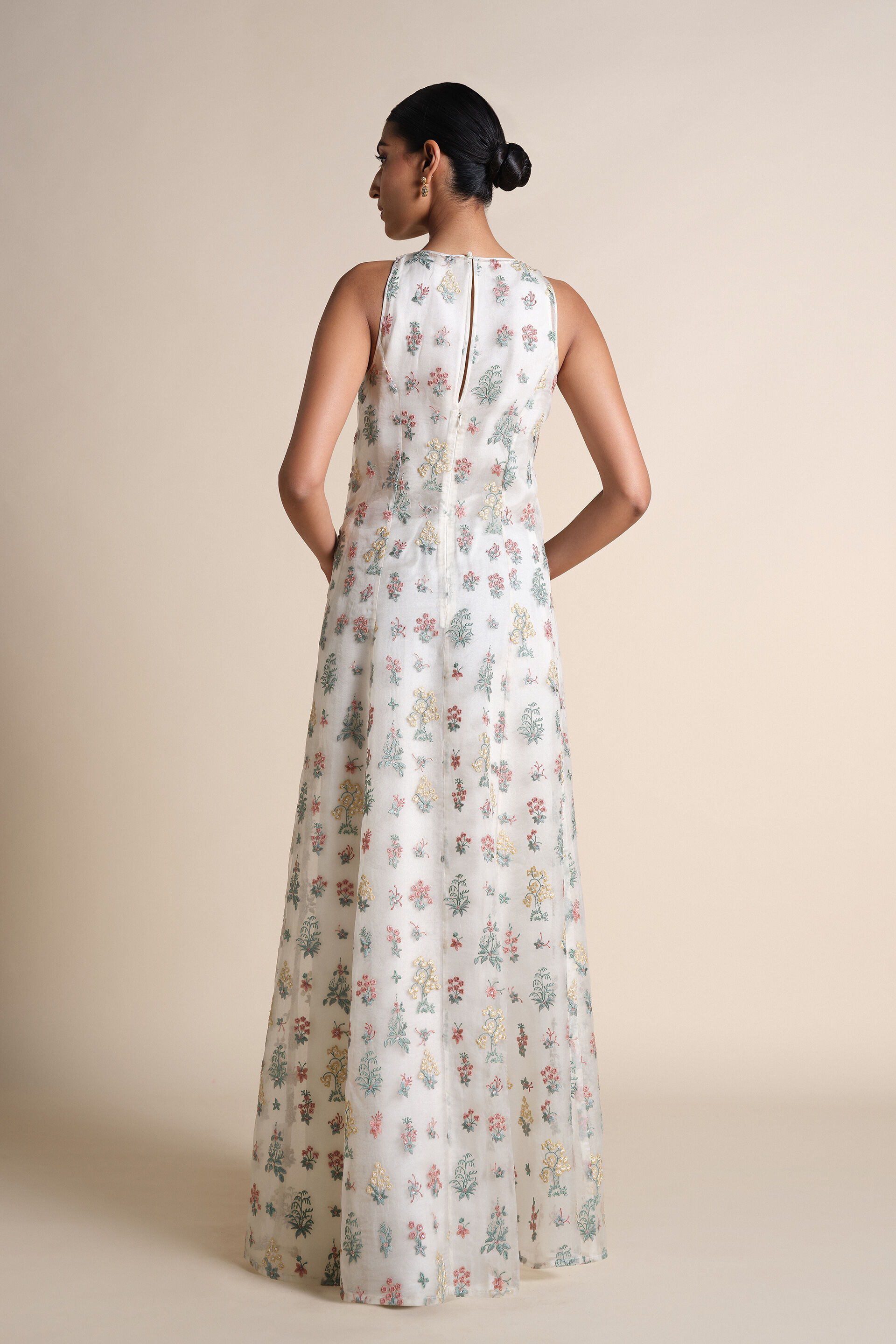 Sequoia Embroidered Silk Jacket Set - Ivory, Ivory, image 8