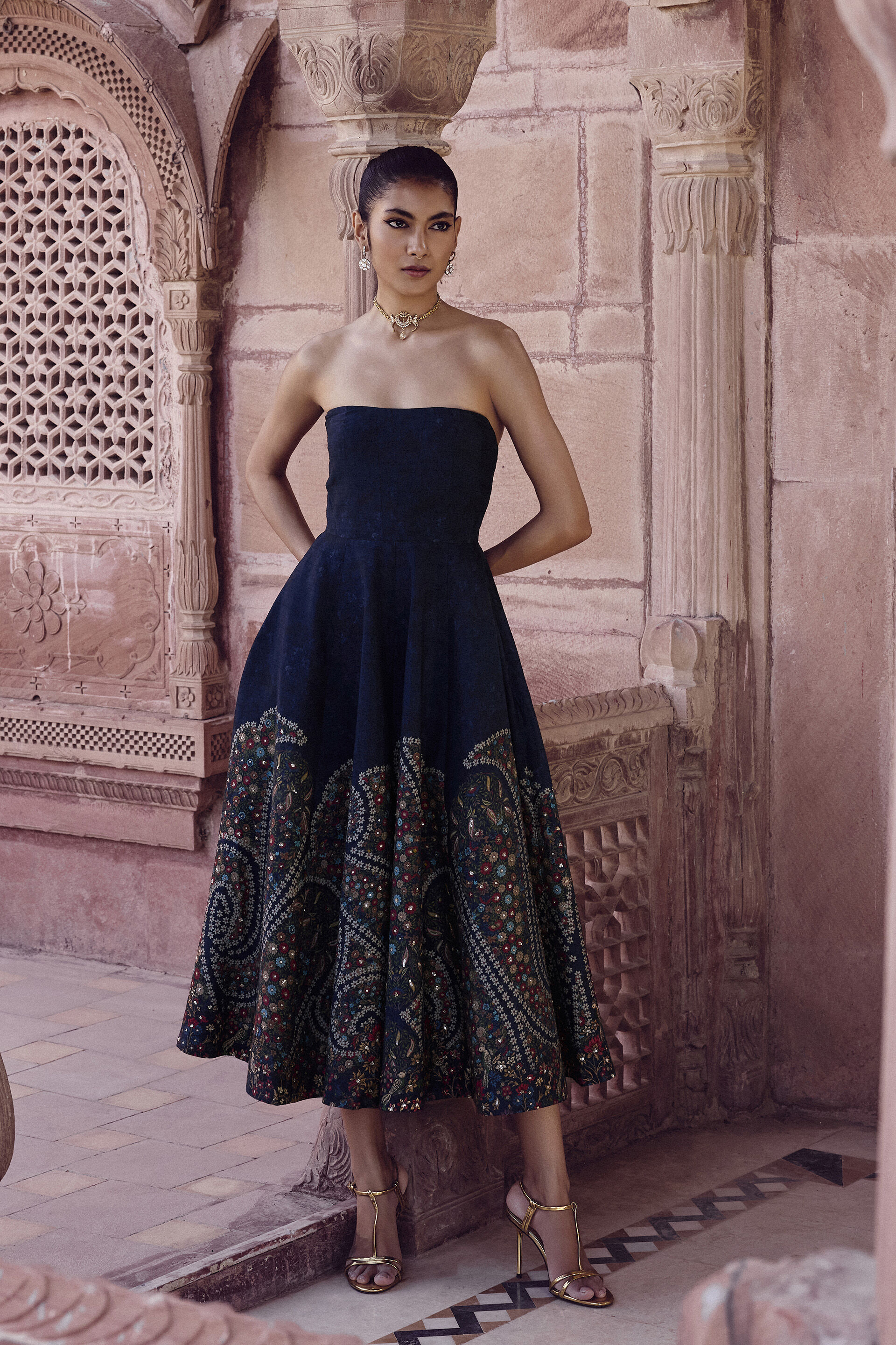 Ryka Silk Dress - Blue, Blue, image 3