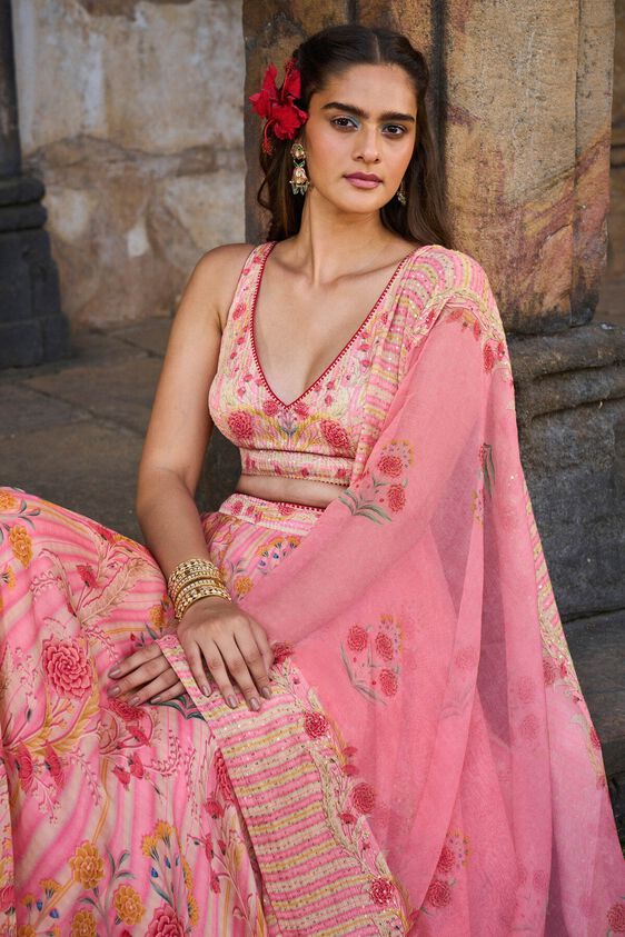 3 - Silene Lehenga Set – Pink, image 3