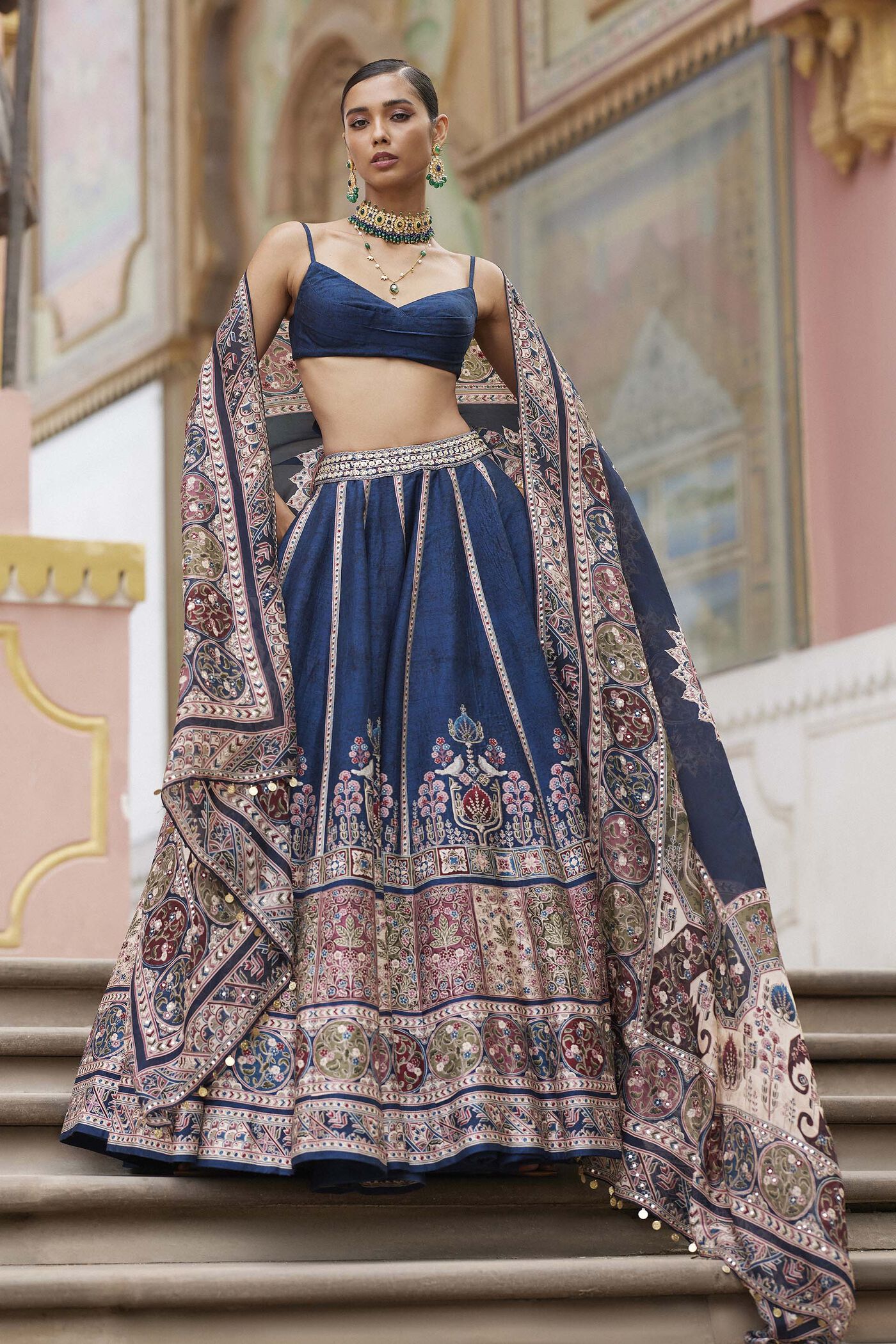 Azka Lehenga - Blue