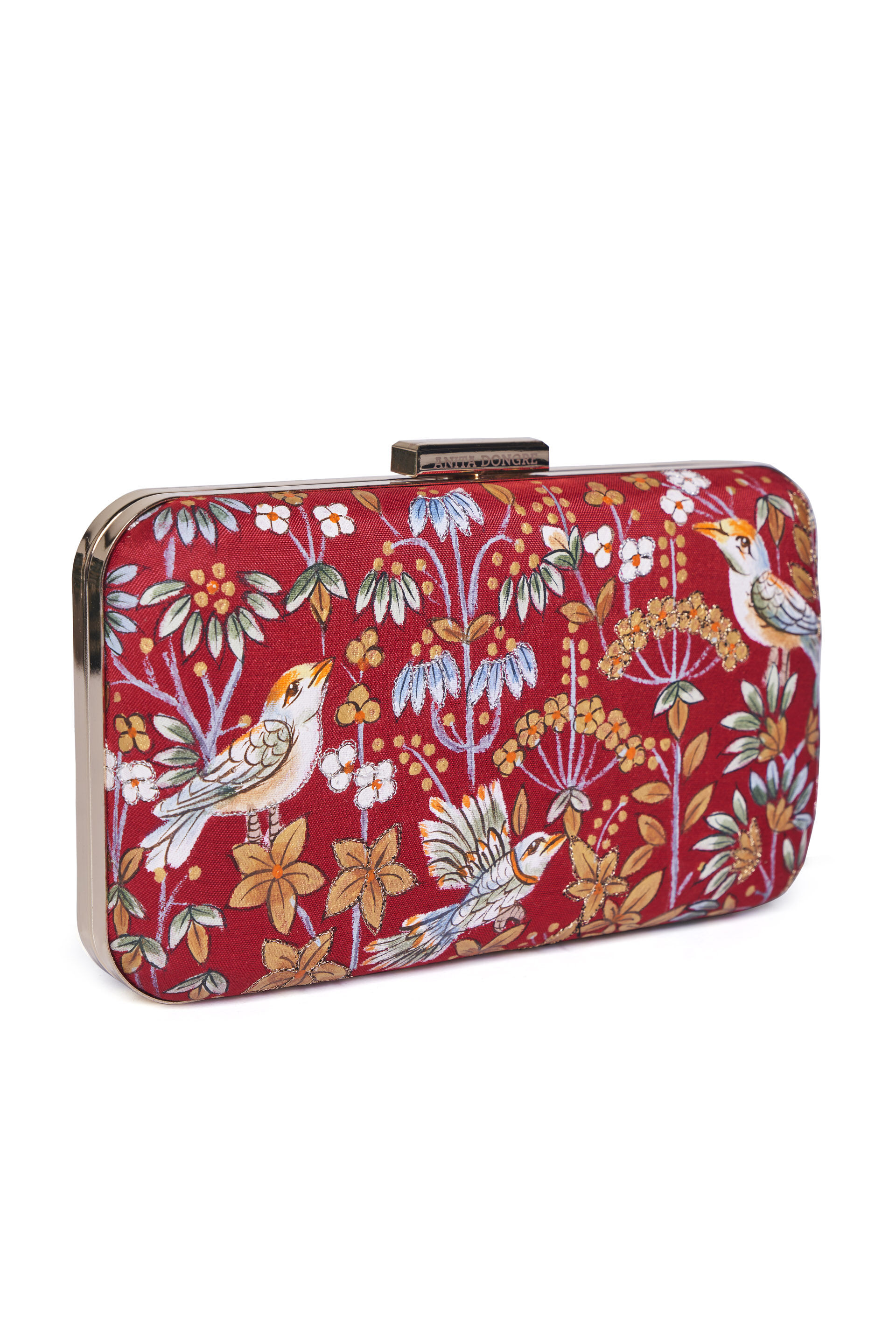 Pichhwai Clutch - Scarlet Red, Red, image 8