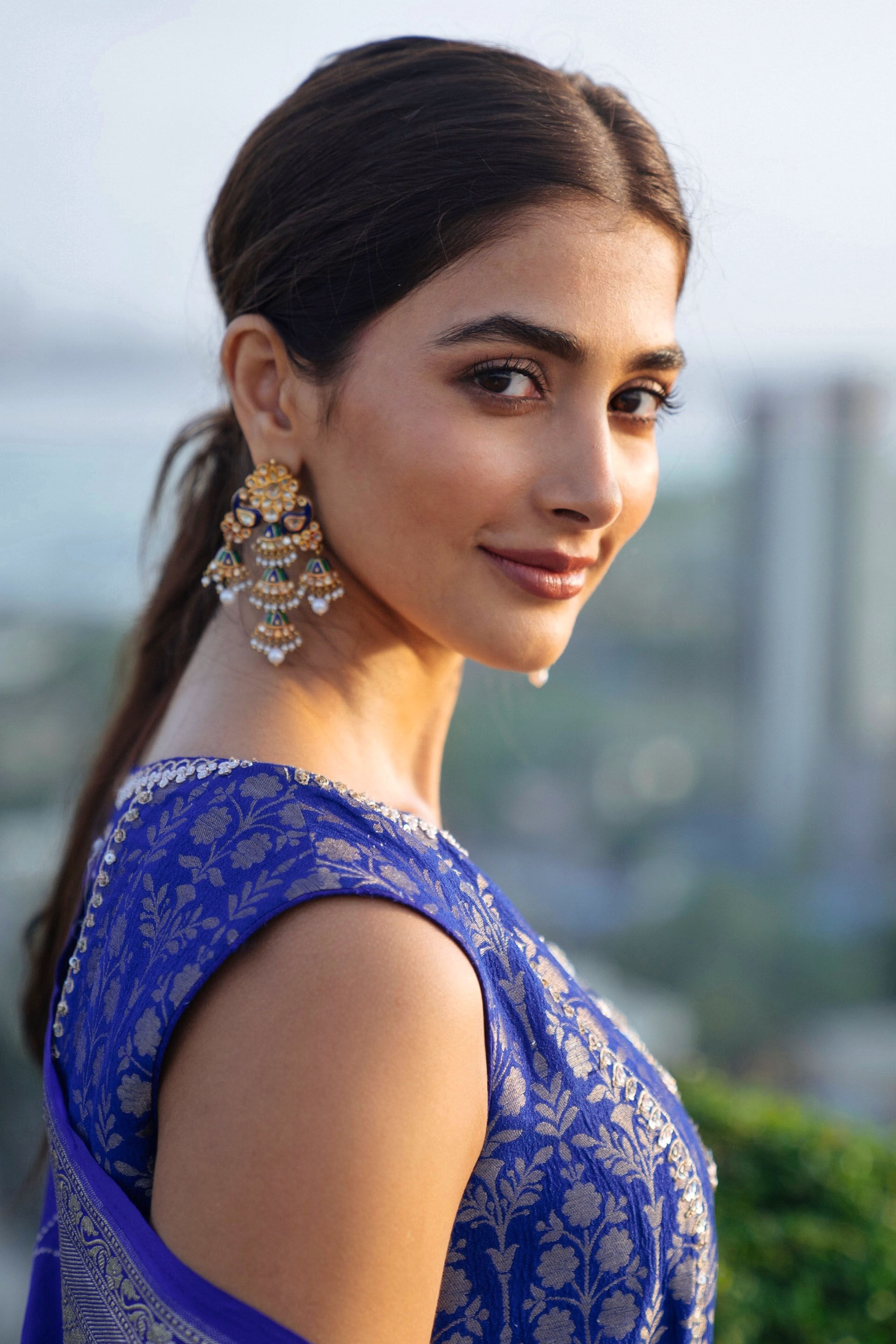 Vaishi Sharara Set Royal Blue, , image 3