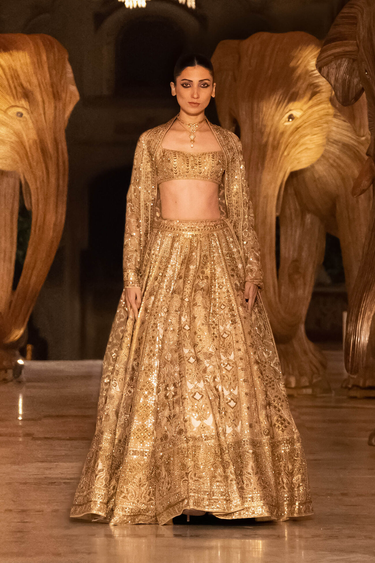 Hymn Of The Forest Gota Patti & Embroidered Cord Lehenga - Gold, Gold, image 8