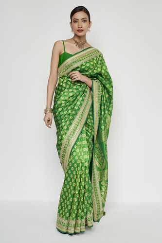 Kheyali Benarasi Saree - Green, Green, image 1