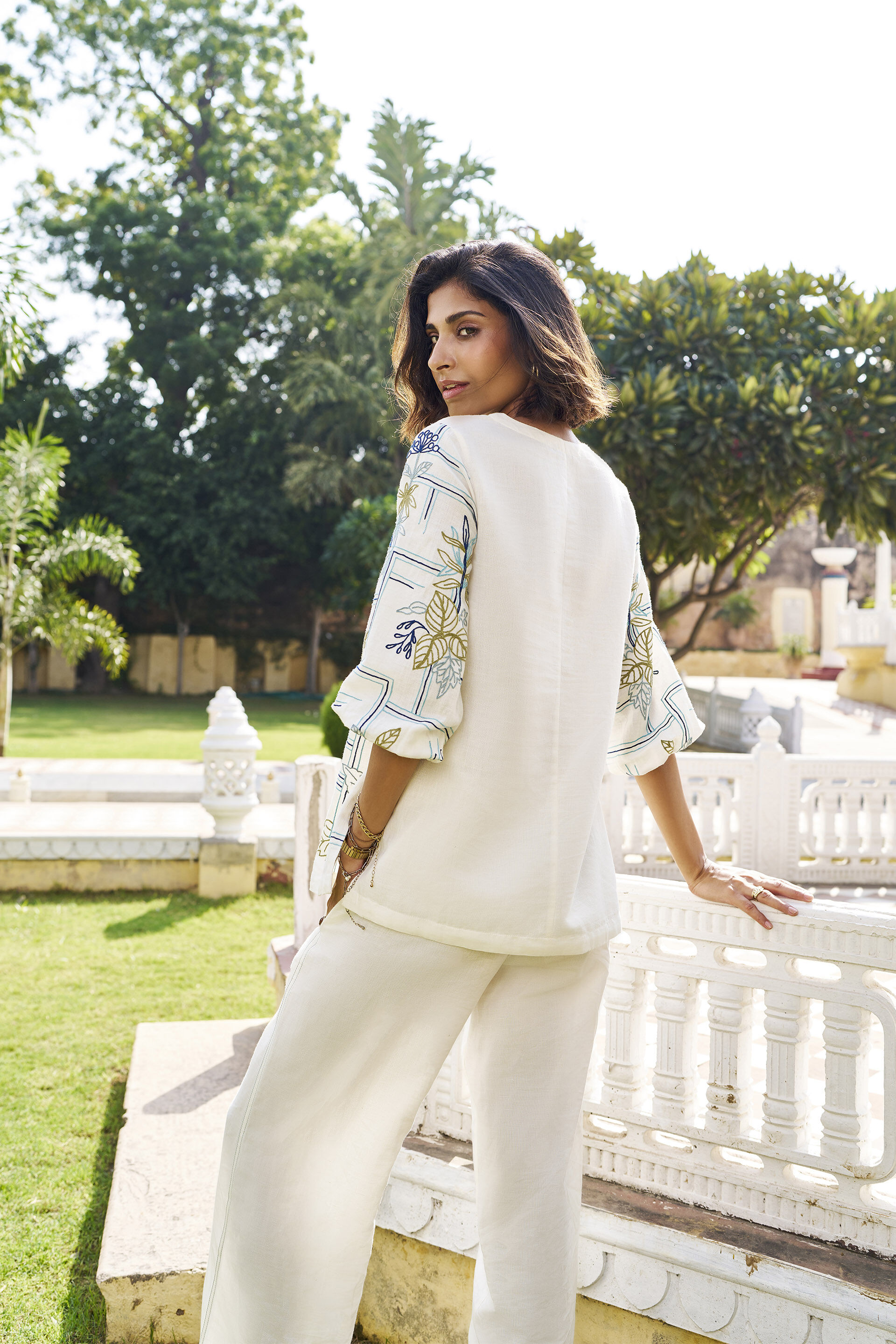 Orchard SEWA Hand embroidered Coord White