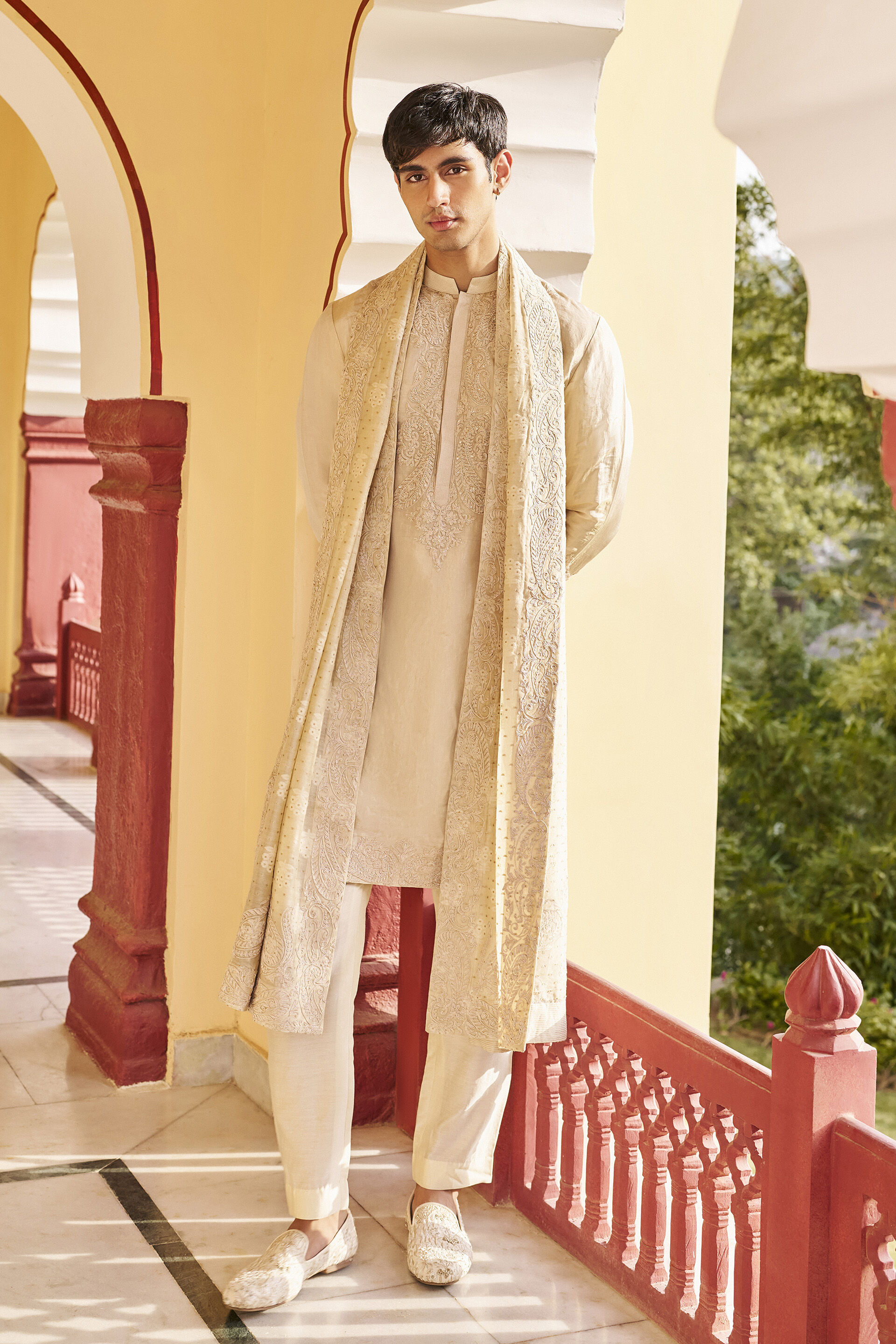 Cherish Embroidered Cord Kurta - Gold