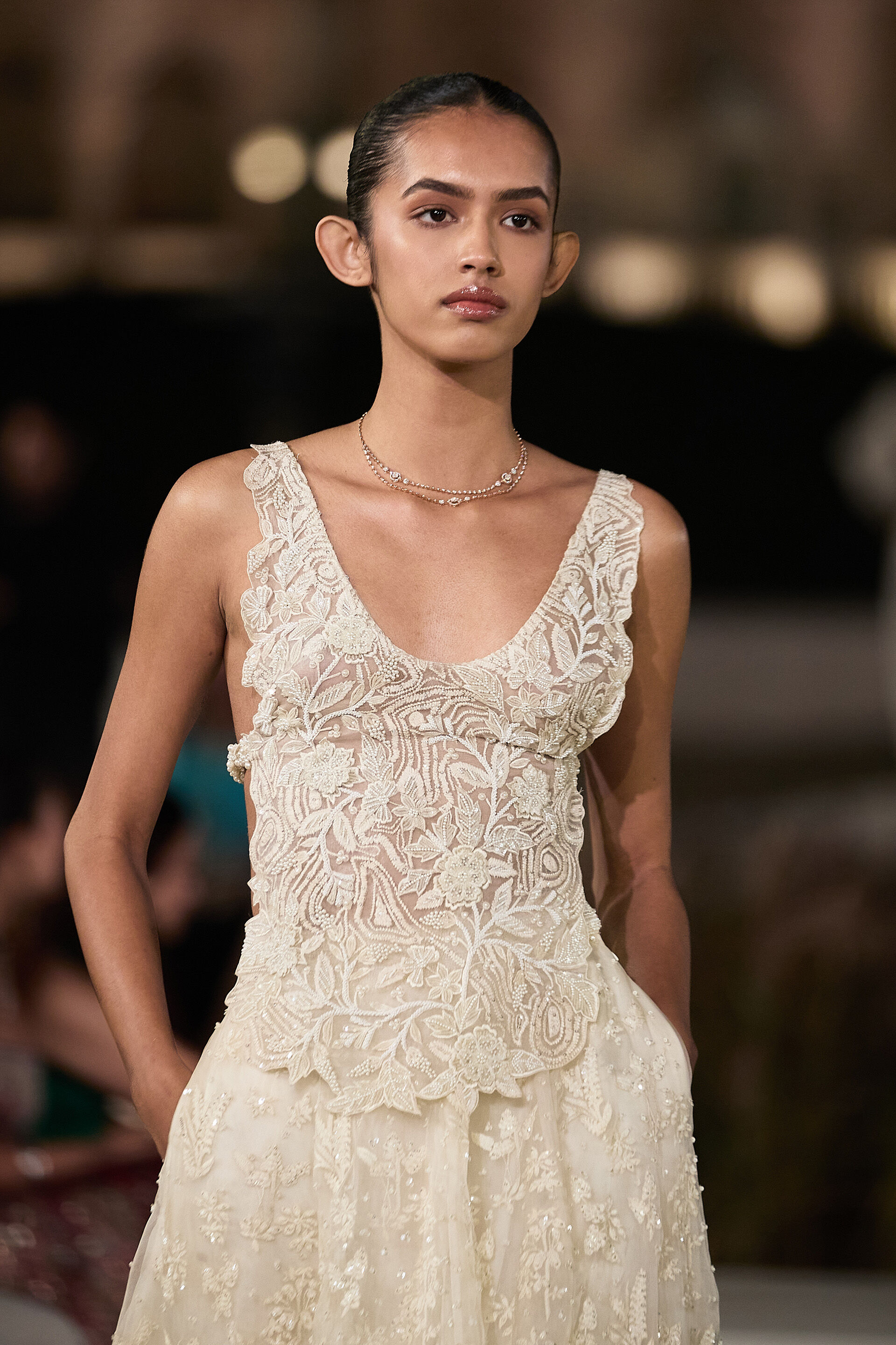 Drysmere Woven Benarasi Skirt Set - Ivory