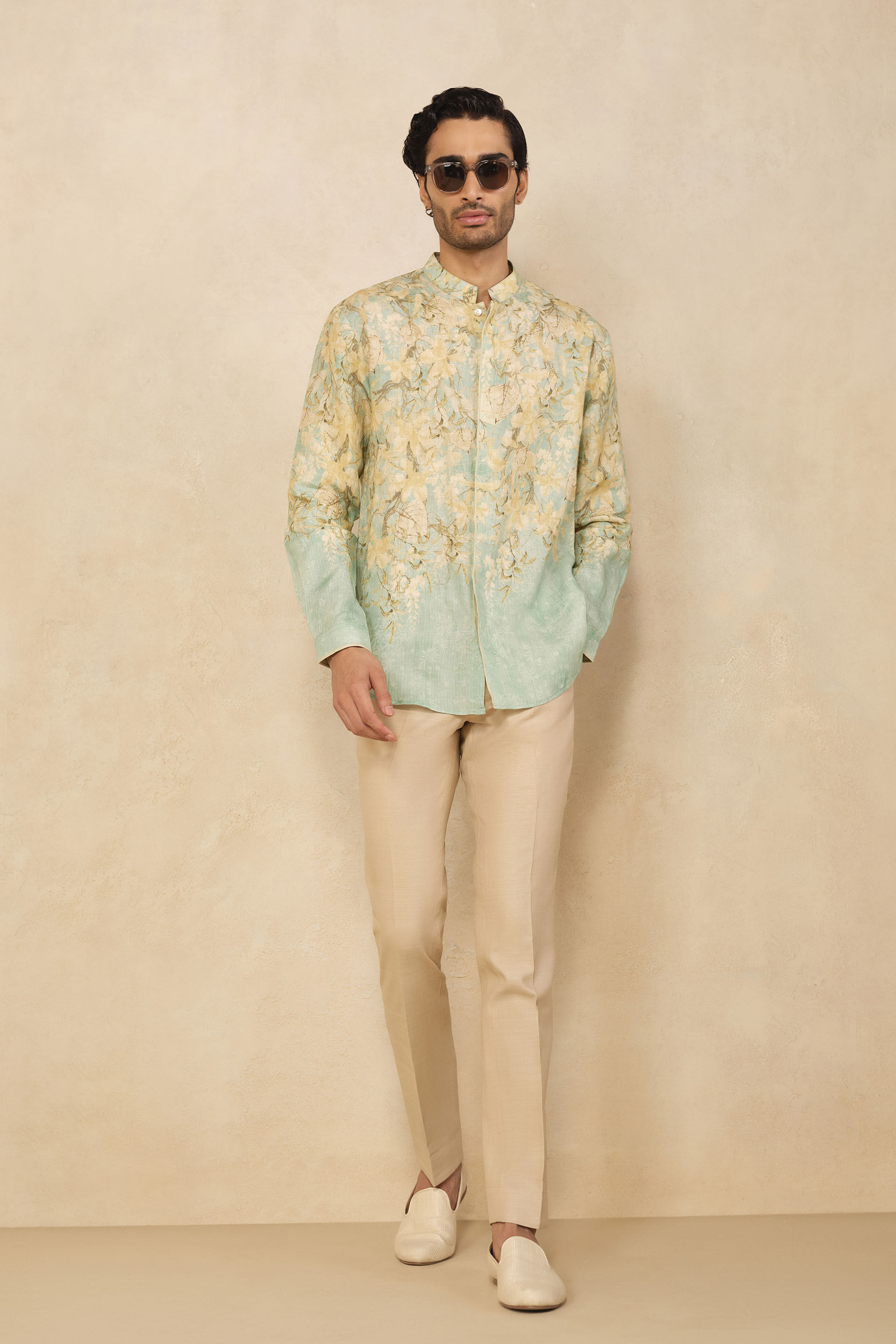 Aftan Linen Shirt - Aqua