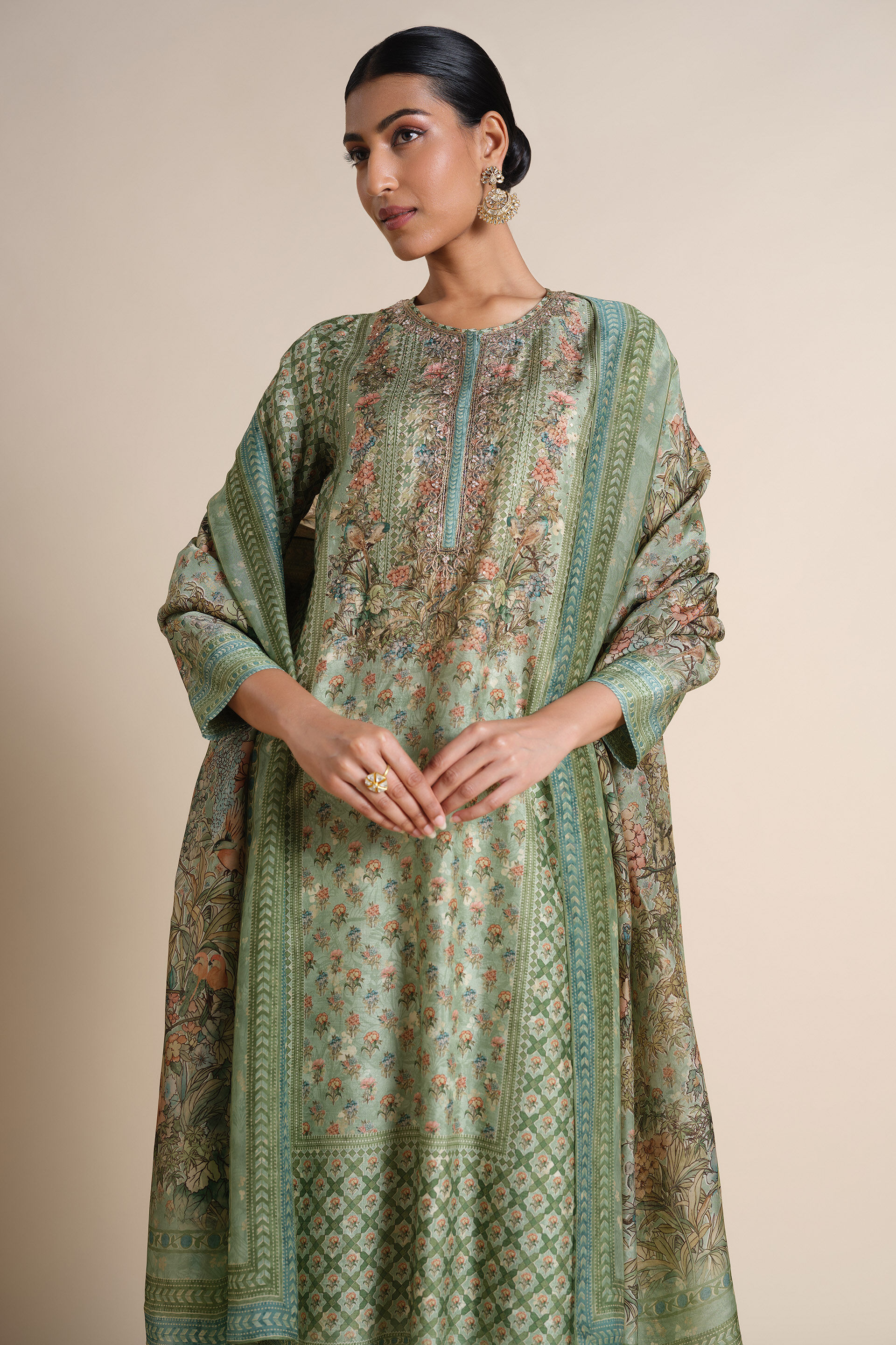 Moira Silk Suit Set - Sage, Sage, image 4