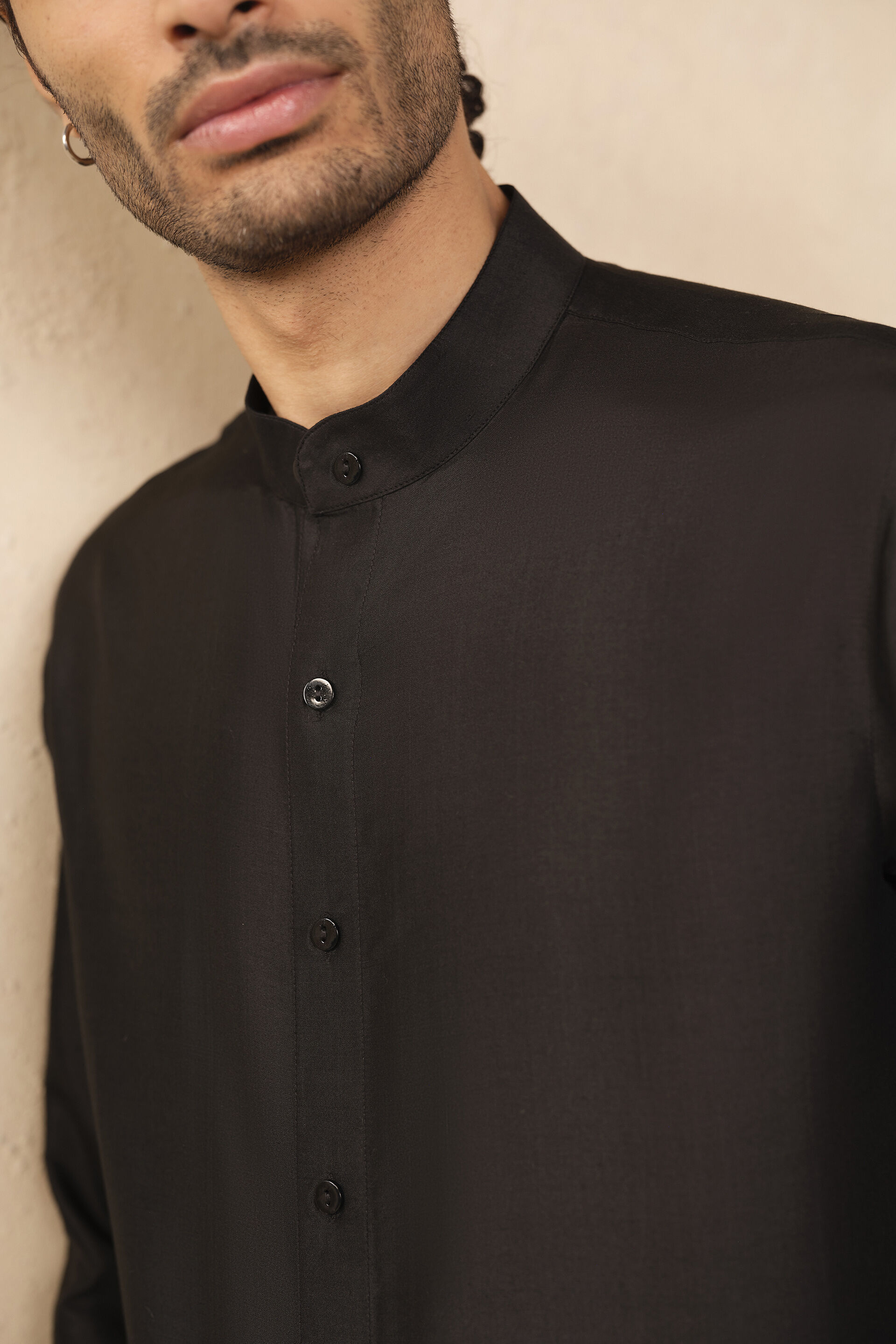 Adnan Silk Shirt - Black, Black, image 5