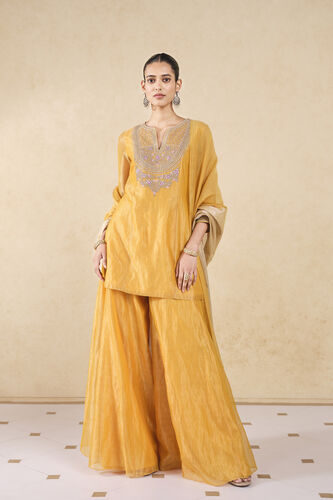 Umbra Embroidered Sharara Set - Yellow, Yellow, image 1