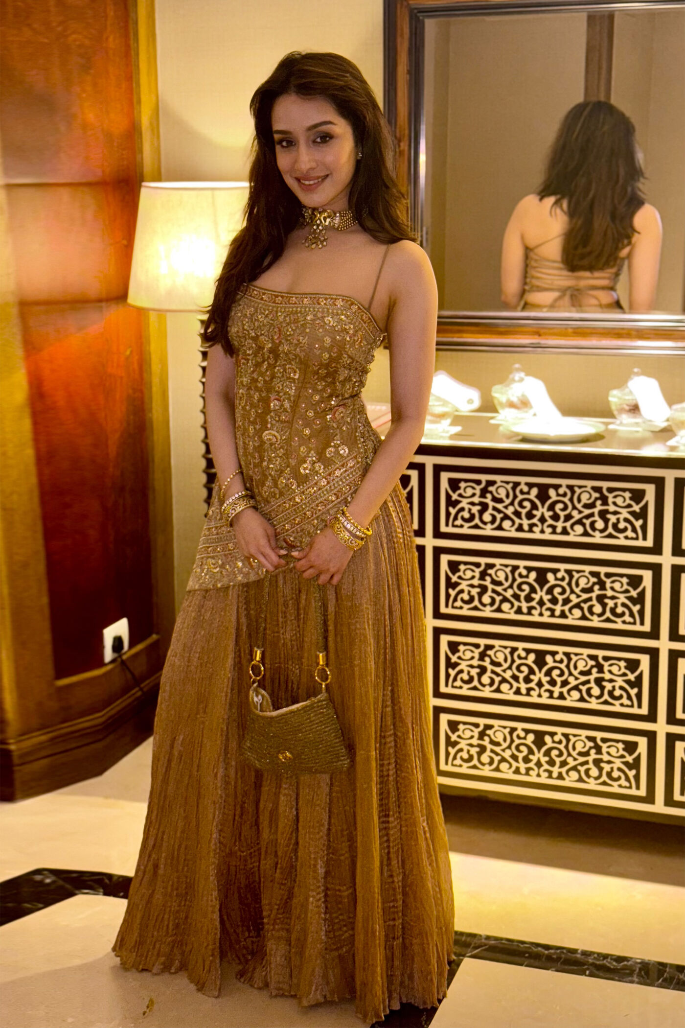 Naushaba Embroidered Sharara Set - Gold Naushaba Embroidered Sharara Set - Gold