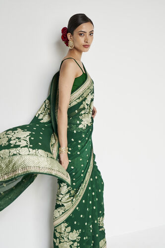 Devangana Saree - Emerald Green, , image 3