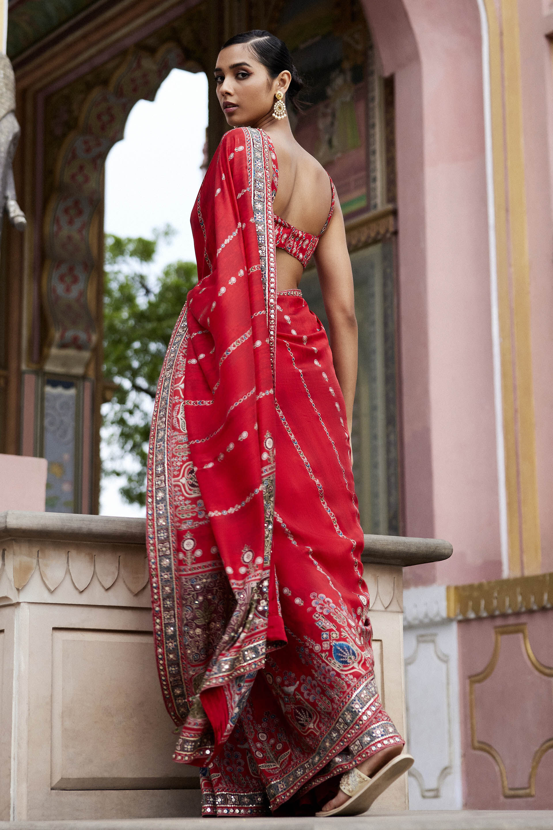 Buy Nuris Saree Red Online from Anita Dongre