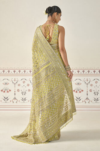 Tajanae Gota Patti Saree - Blush, Lime, image 2