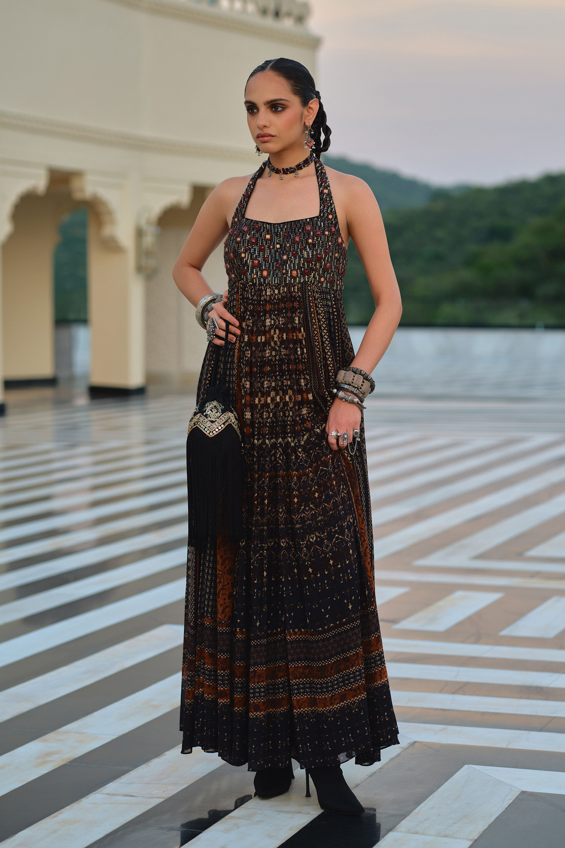 Song Black Sequinned Gown