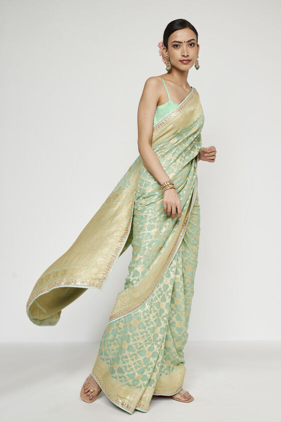 Rekhmina Benarasi Saree - Aqua, , image 2