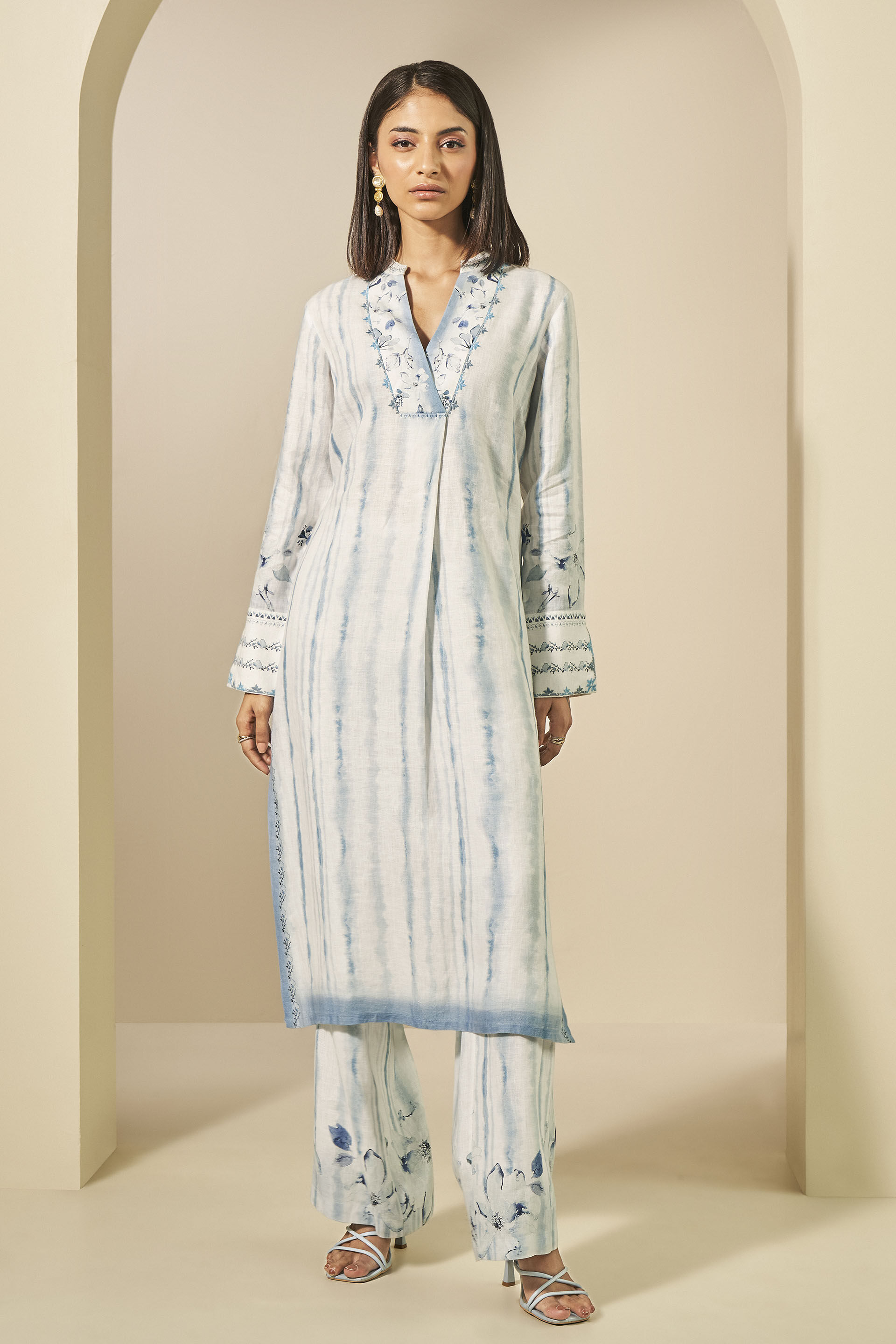 Kylo Hemp Kurta Set - Blue