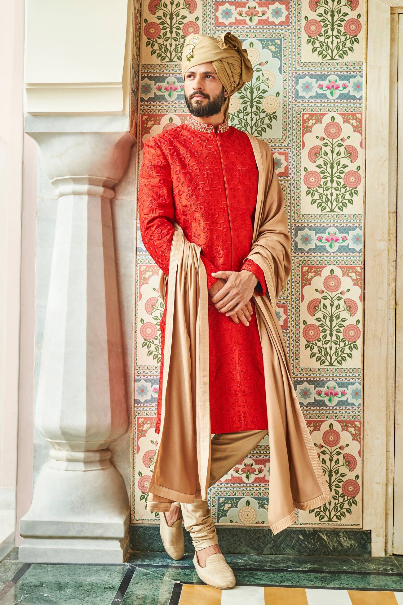 Agasti Rag Buy Men Red Agasti Sherwani for Wedding from Anita Dongre