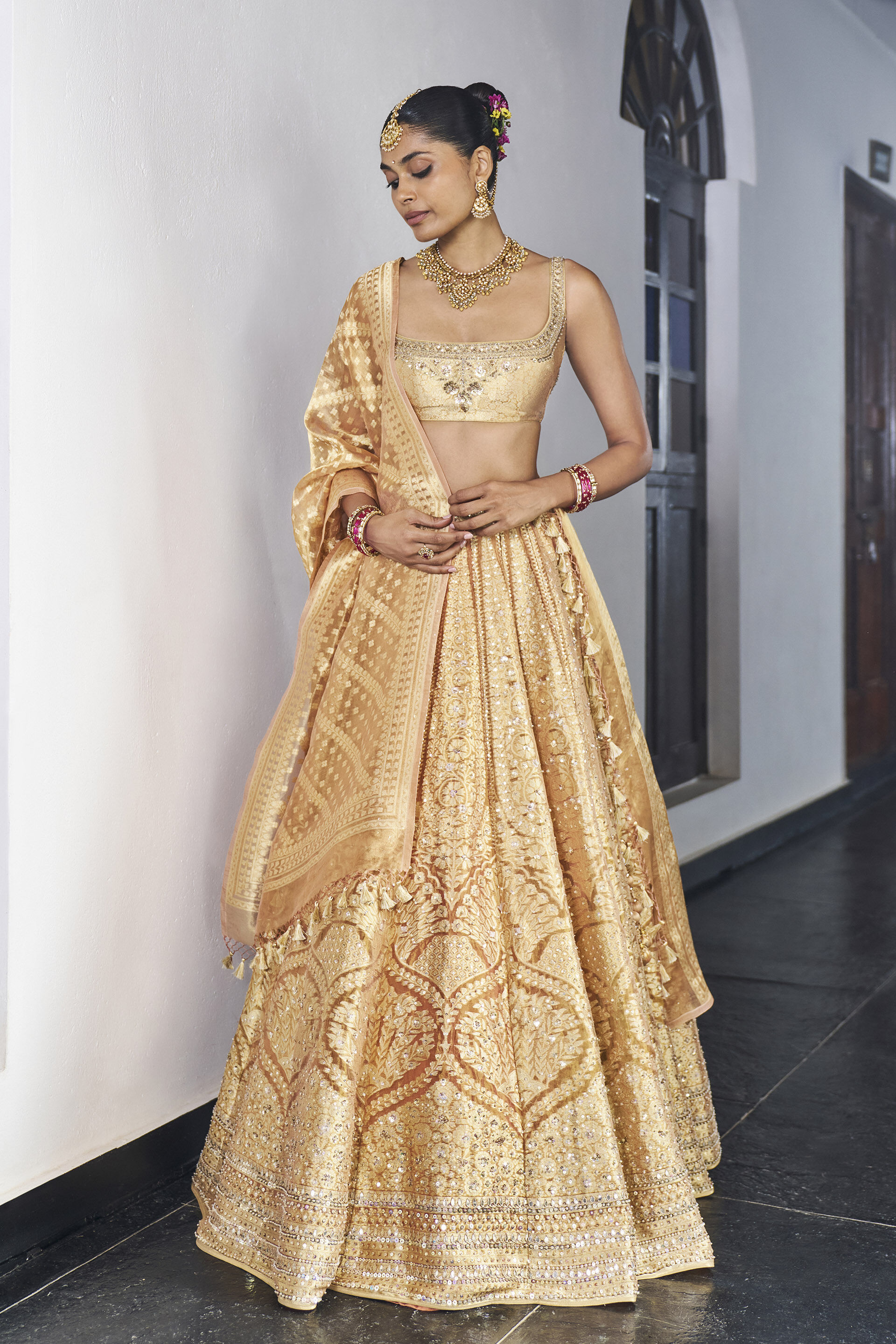 Ishq Benarasi Silk Lehenga Set - Gold