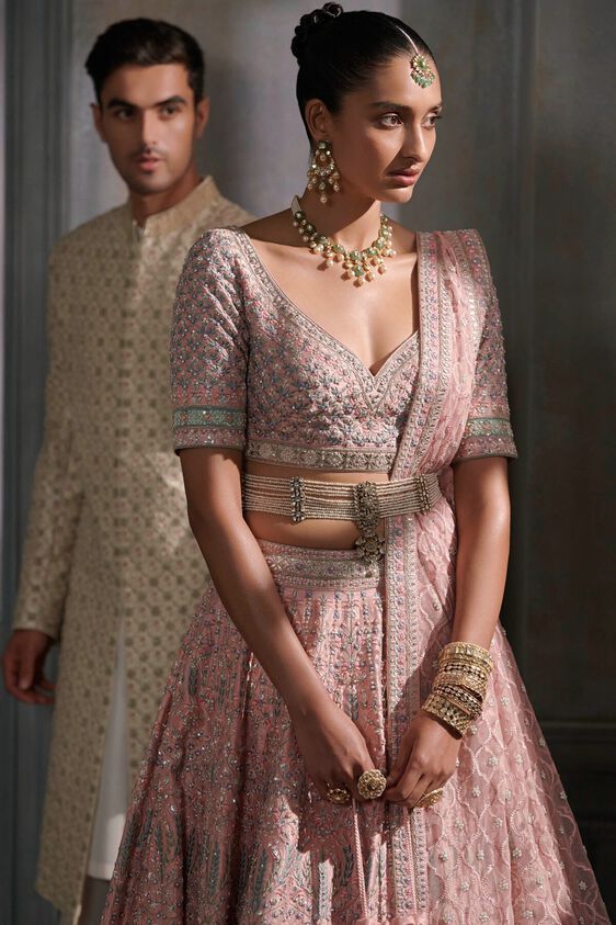 5 - Aeindri Lehenga Set – Blush, image 5