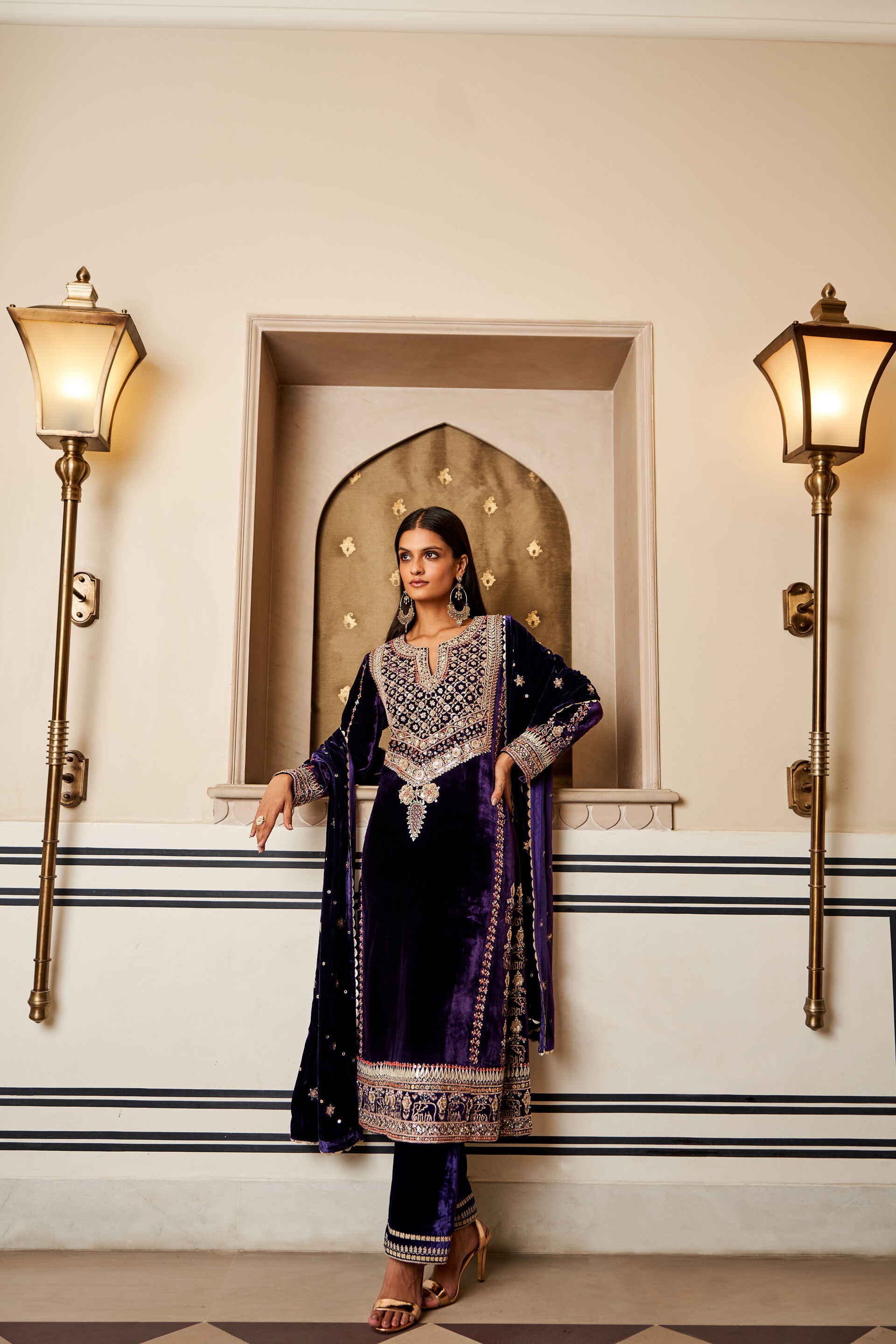 Anita dongre velvet suit cheap
