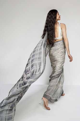 Aparna Saree Set, Grey, image 3