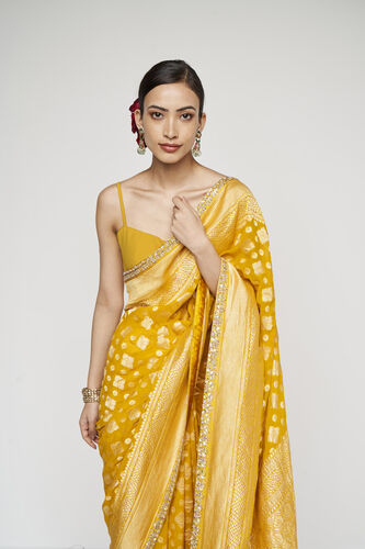 Mritsa Benarasi Saree - Yellow, , image 4