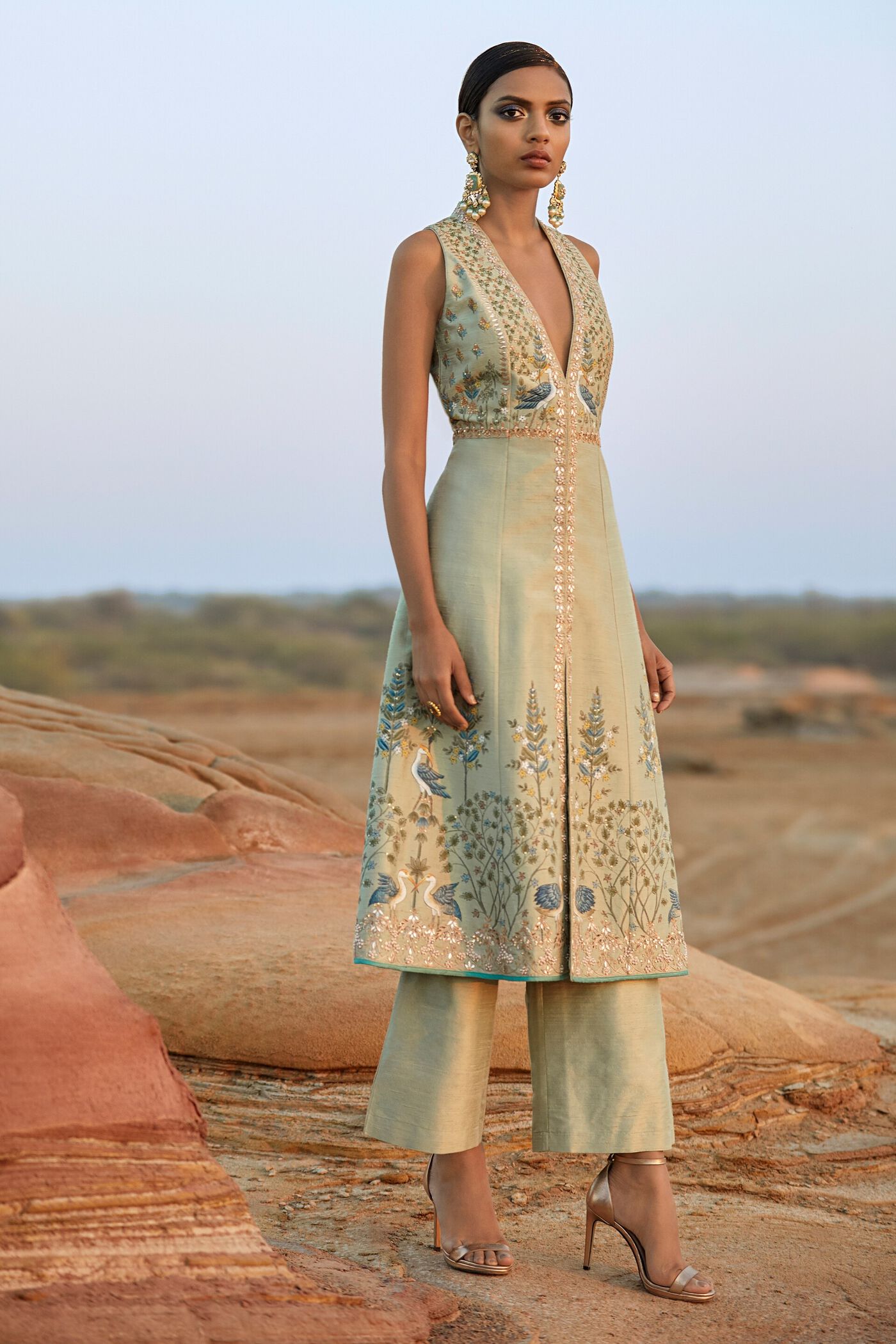 Buy Designer Marali Jacket Set - Sage Green Online for Women from Anita Dongre SS19RR339A1_SGRN Buy Designer Marali Jacket Set - Sage Green Online for Women from Anita Dongre SS19RR339A1_SGRN