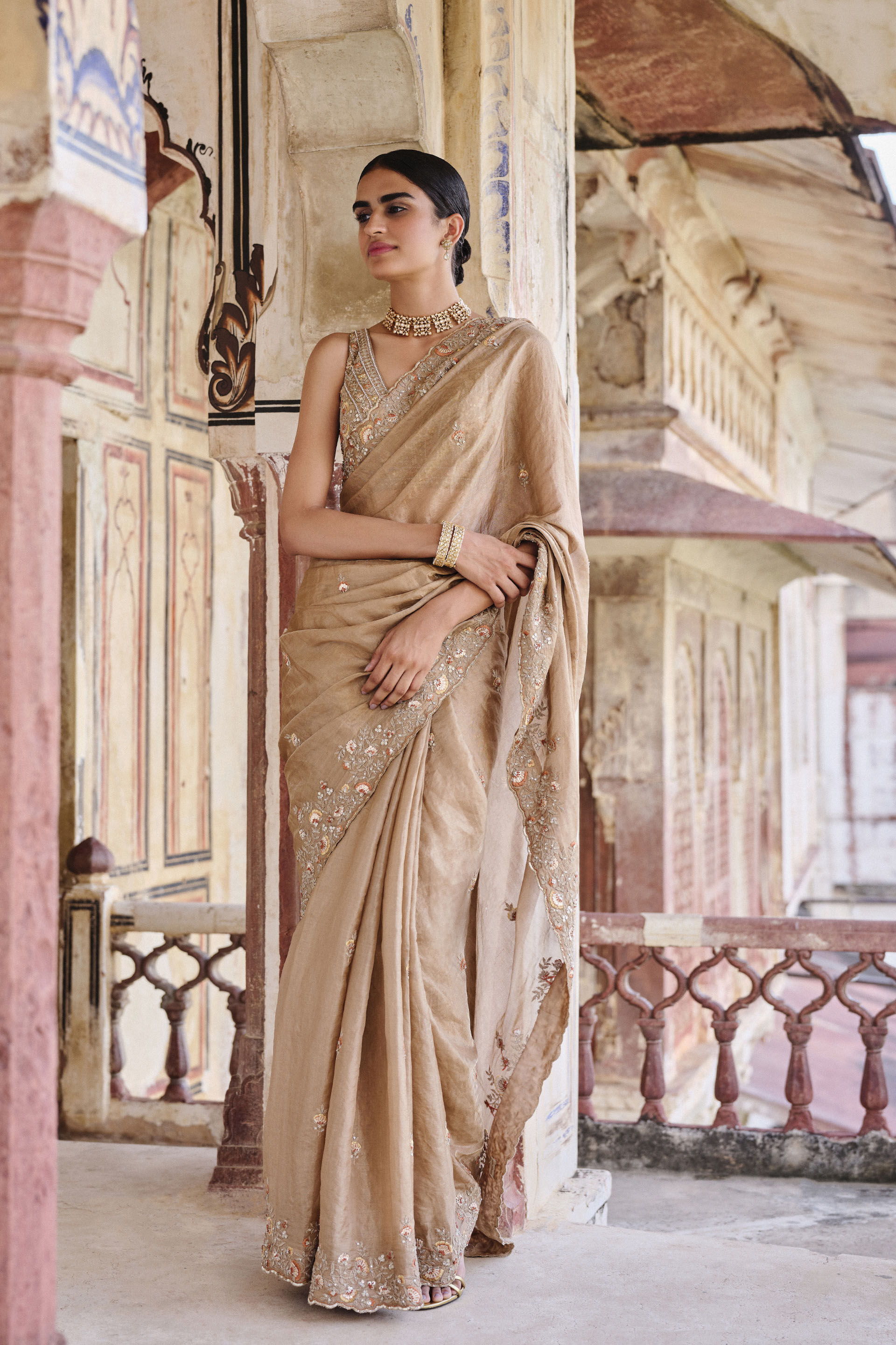 Zohura Silk Saree Bronze