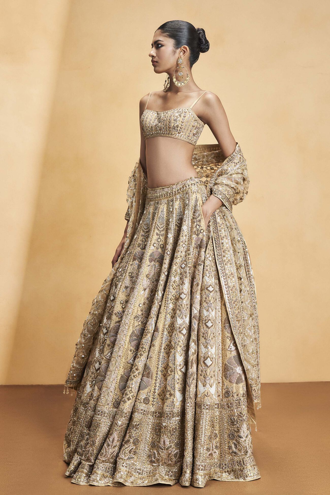 Hymn Of The Forest Gota Patti & Embroidered Cord Lehenga - Gold, Gold, image 2