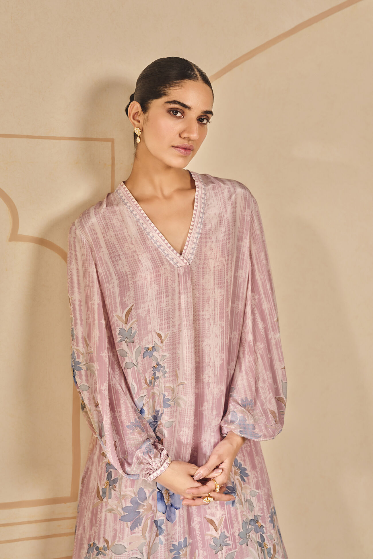 Soha Printed Kurta Set - Blush, Blush, image 4