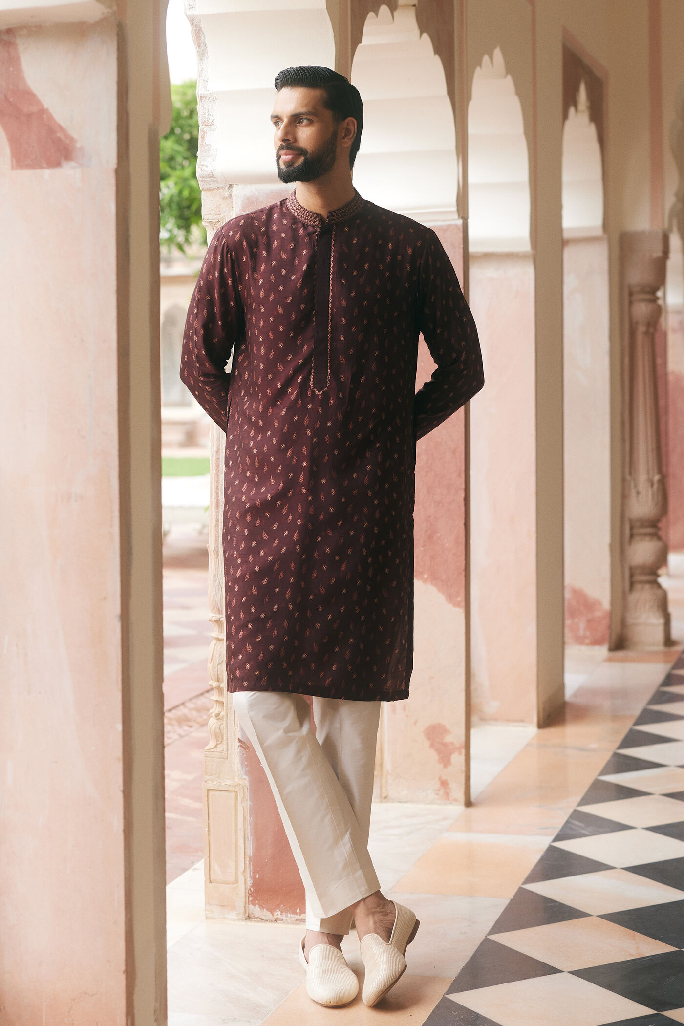 Nisang Kurta - Maroon