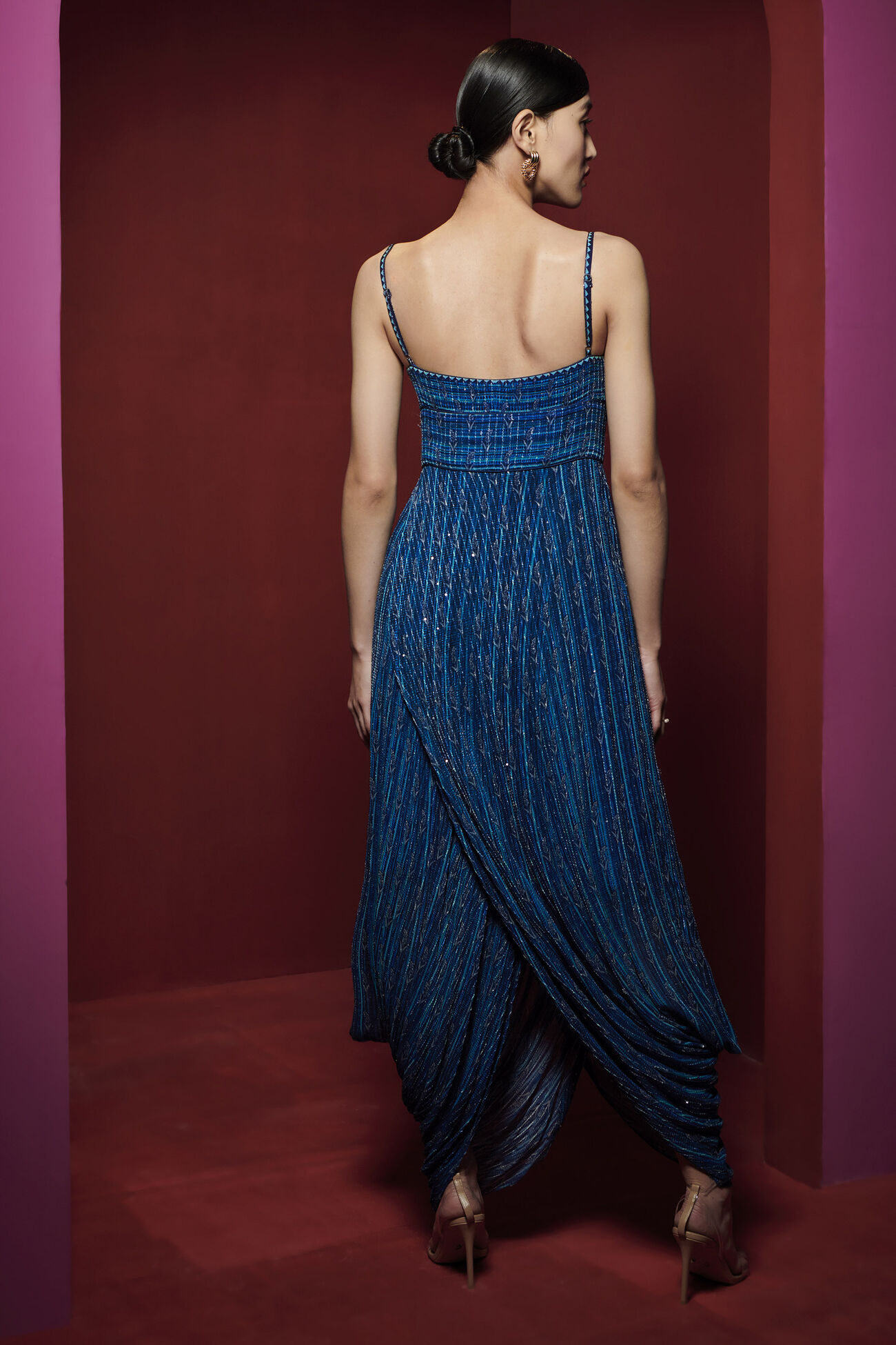 Nightsky Dhoti Dress, Blue, image 2