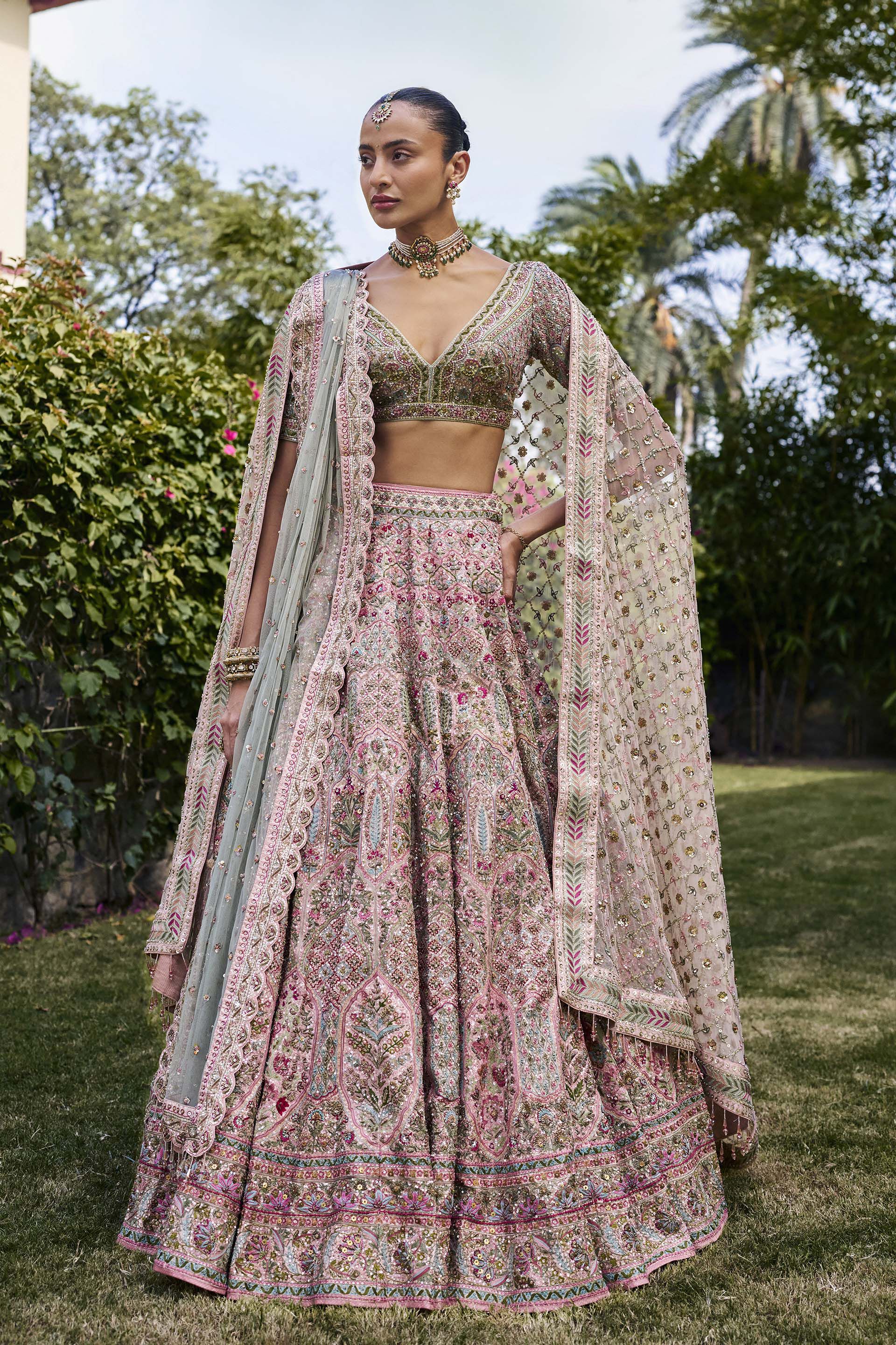 Afterglow Gota Patti Silk Lehenga Set - Blush