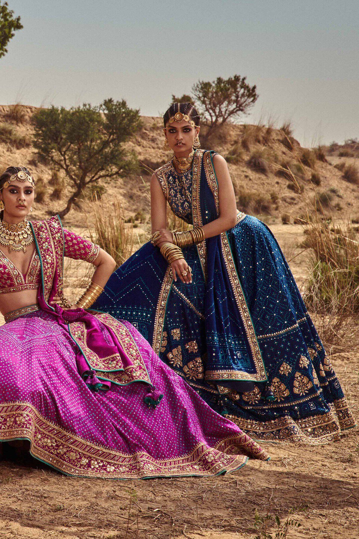 Bandhani Lehenga Choli Set With Beautiful Colors & Work | Lehenga choli  online, Bandhani lehenga, Indian fashion dresses