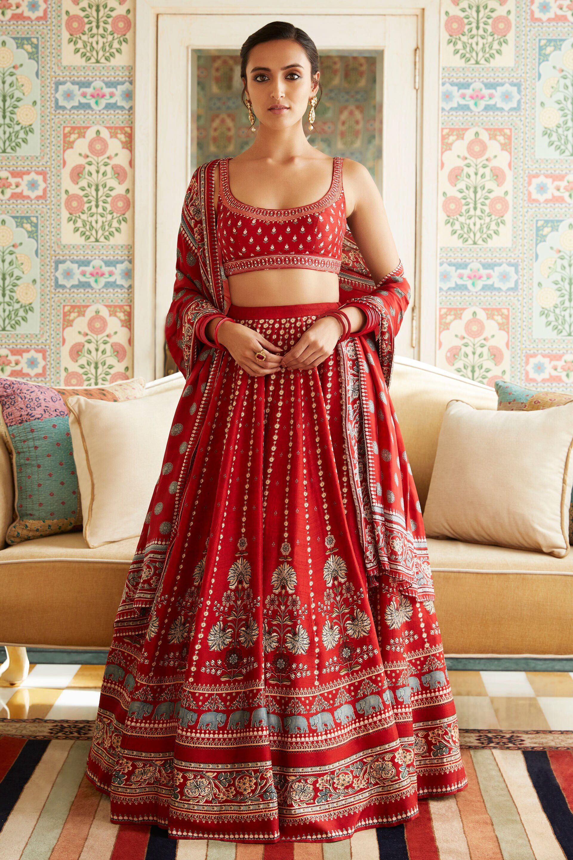 Red Lehenga Choli Floral Printed Bollywood Designer Celebrity Lehengas  Indian Wedding Bridal Lengha Choli, Stylish Party Wear Ghagra - Etsy