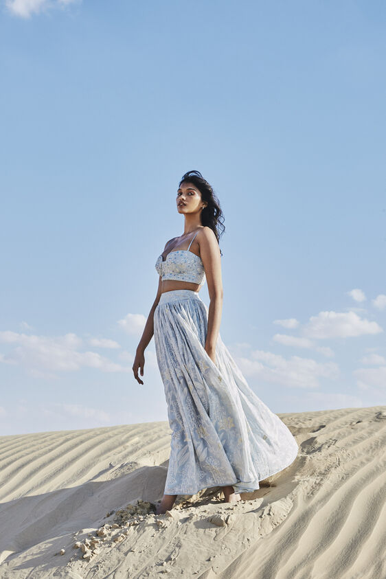 Ahlam Skirt Set - Powder Blue, Powder Blue, image 1