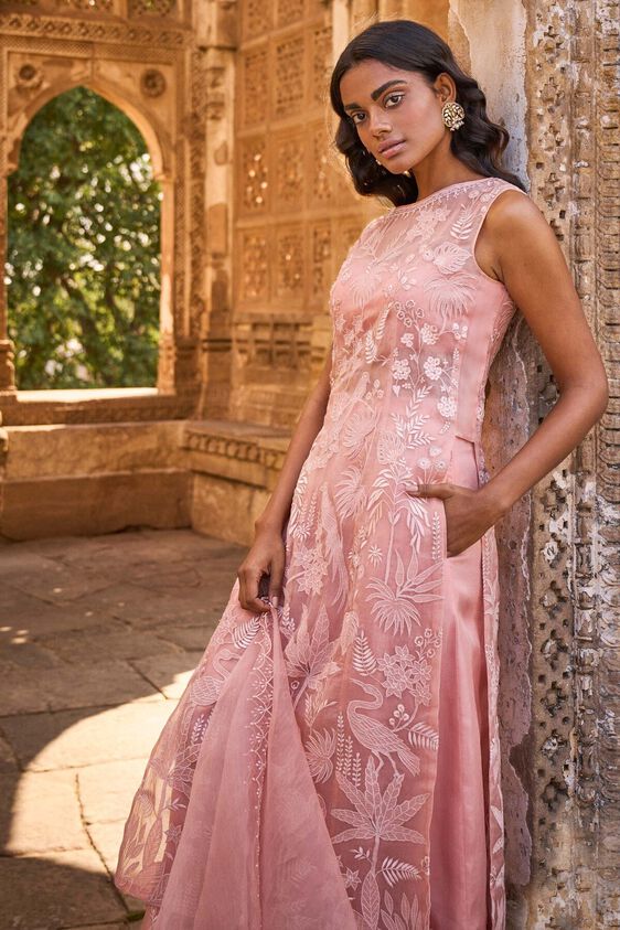 4 - Flamingo Paradise Kurta Set - Blush, image 4