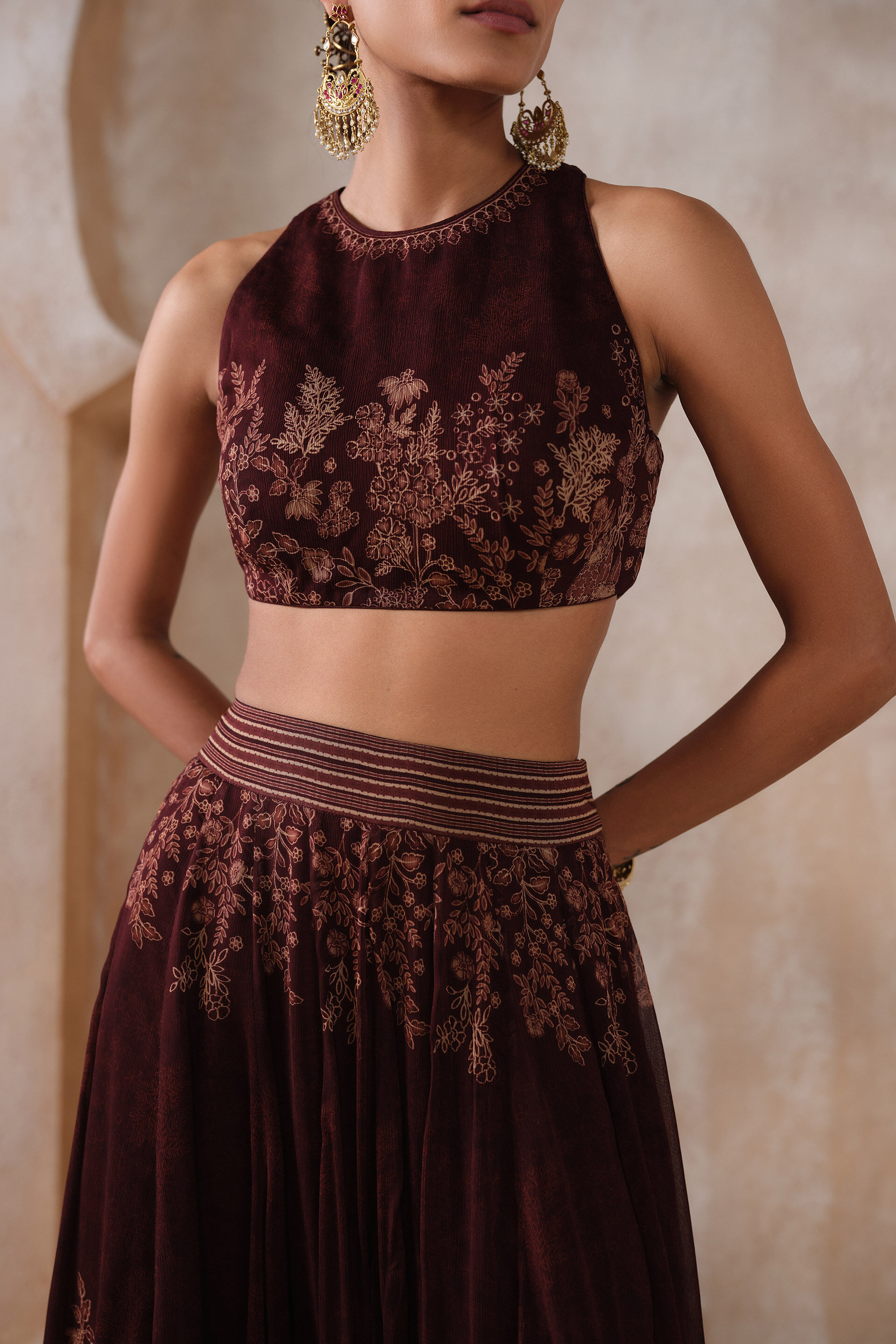 Noorayn Skirt Set - Wine, Wine, image 5