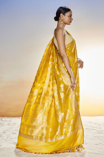 Sahana Benarasi Saree -Mustard, Mustard, image 3