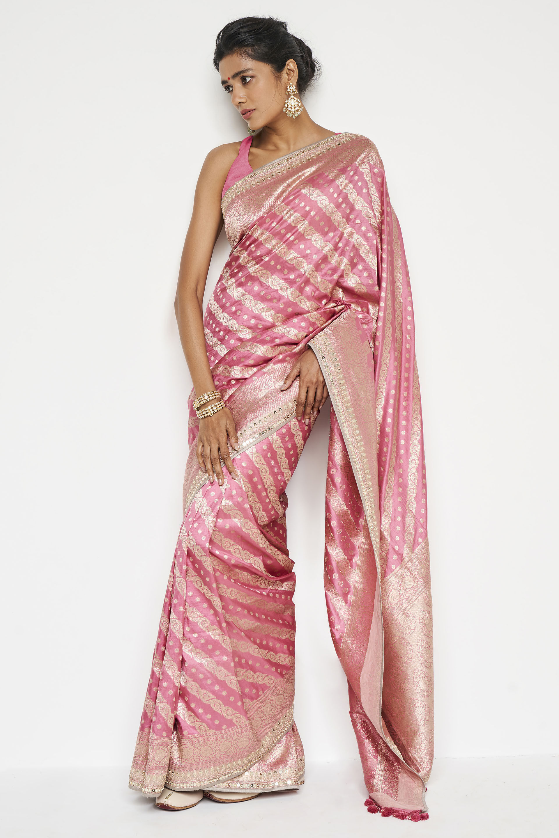 Manana Benarasi Saree - Pink