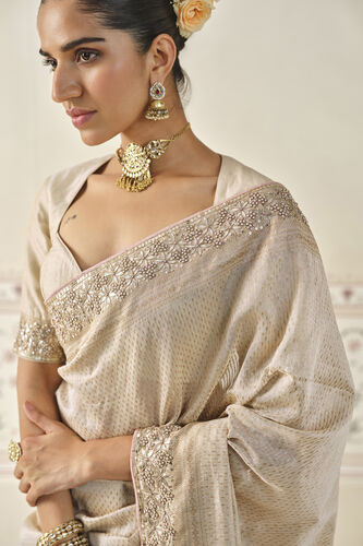 Indubha Embroidered Saree - Gold, Gold, image 5