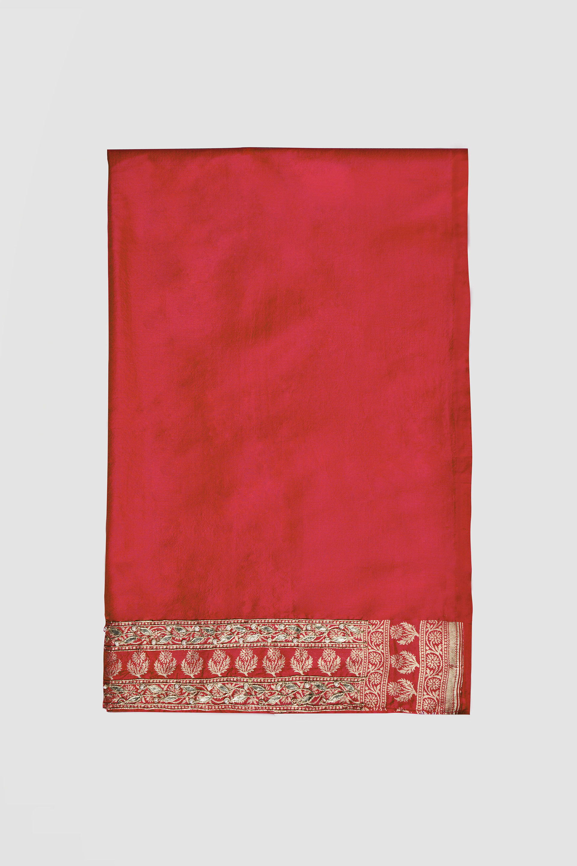 Shalena Benarasi Silk Embroidered Saree - Red, Red, image 9